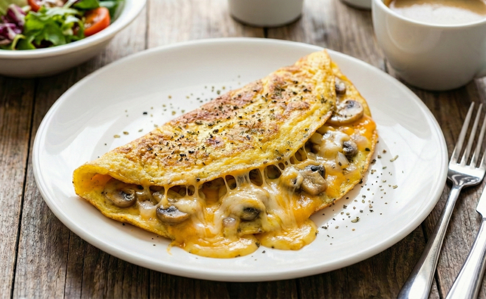 Cheesy Mushroom Omelette